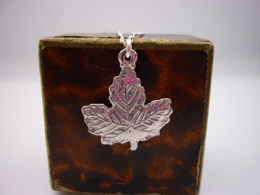 Silver Maple Leaf Charm Necklace
