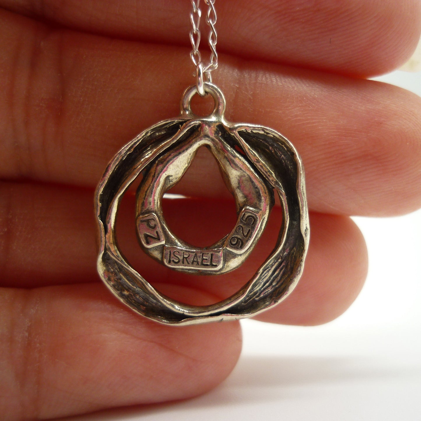 Sterling Silver Pendant Necklace, PZ Israel 925