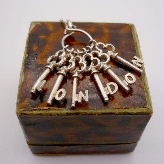 Silver London Key Charm Necklace