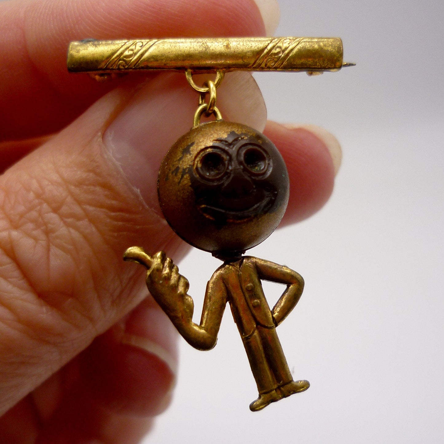 Memorable Order of Tin Hats Pin, Gold Plated Military Figure Badge