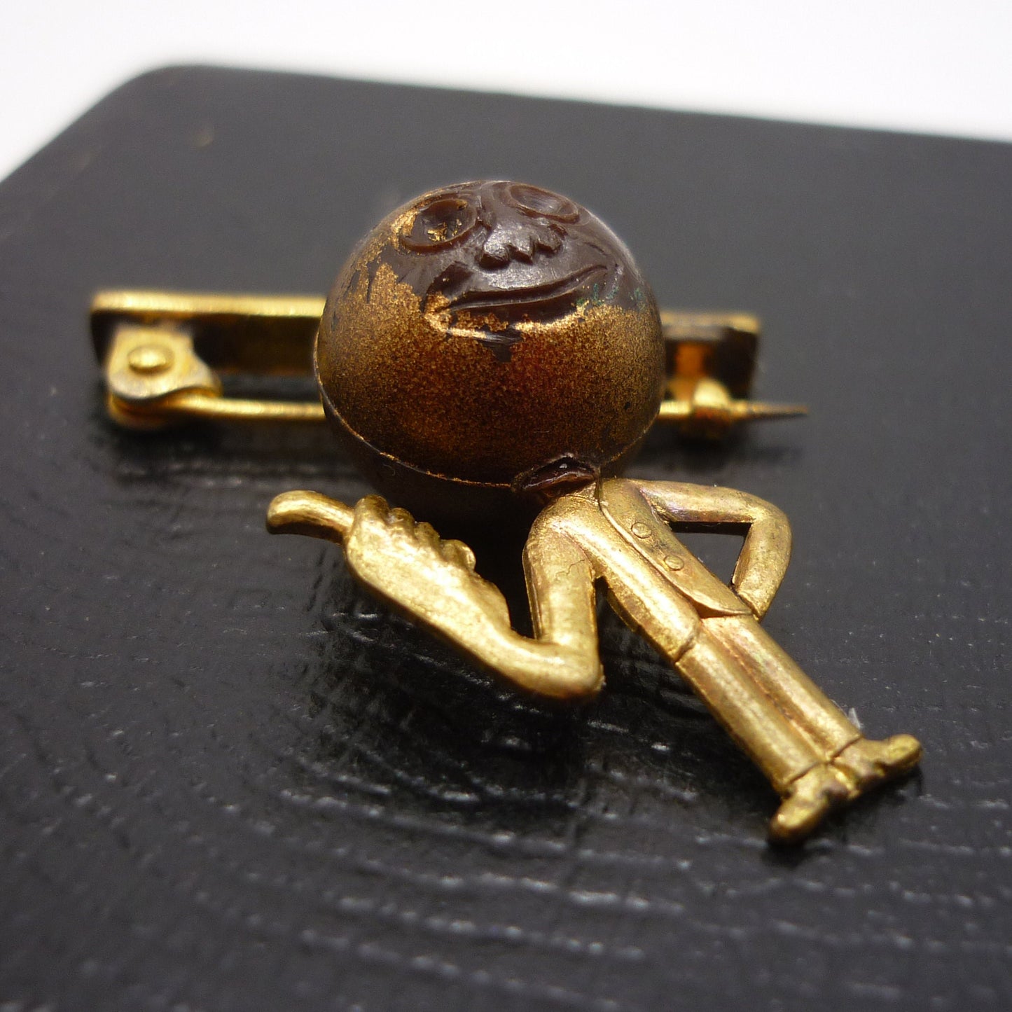 Memorable Order of Tin Hats Pin, Gold Plated Military Figure Badge