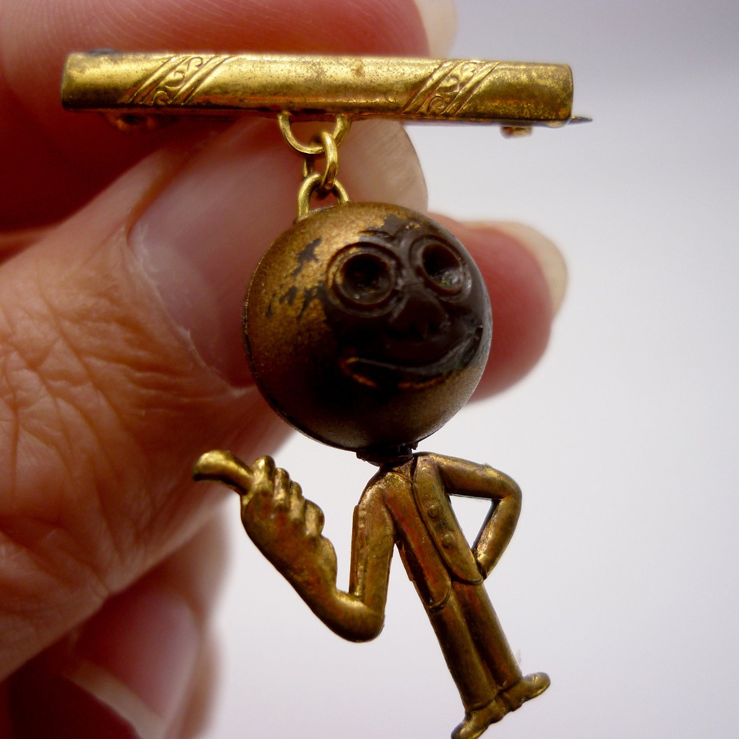 Memorable Order of Tin Hats Pin, Gold Plated Military Figure Badge