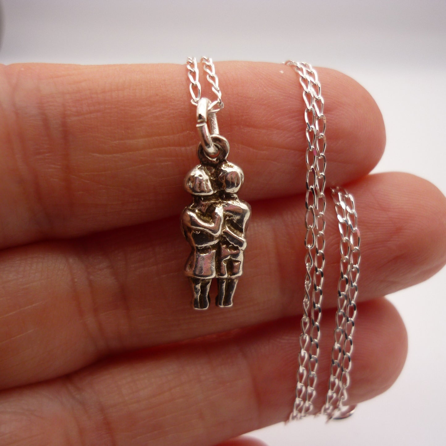 Silver Couple Charm Necklace