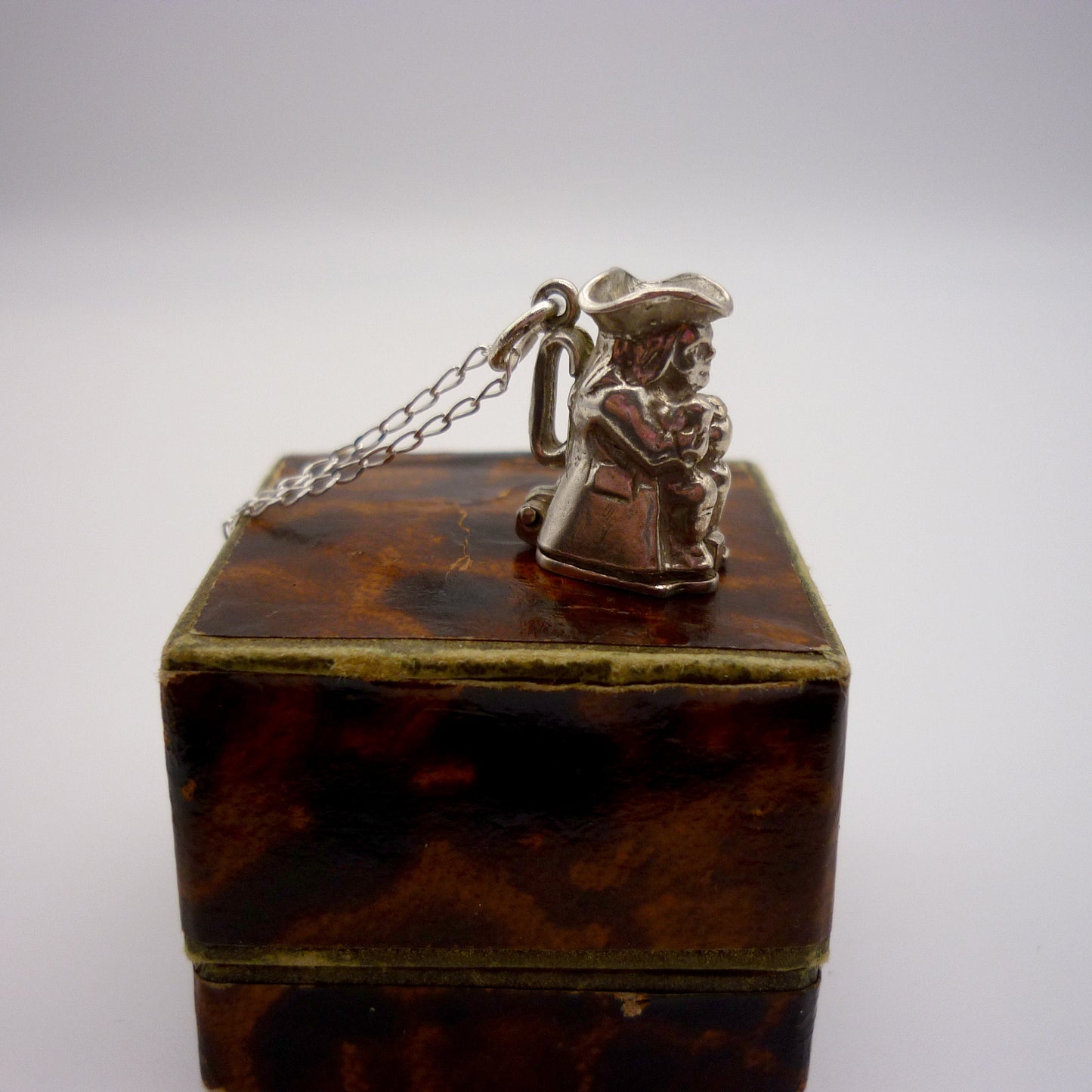Silver Toby Jug Opening Charm Necklace