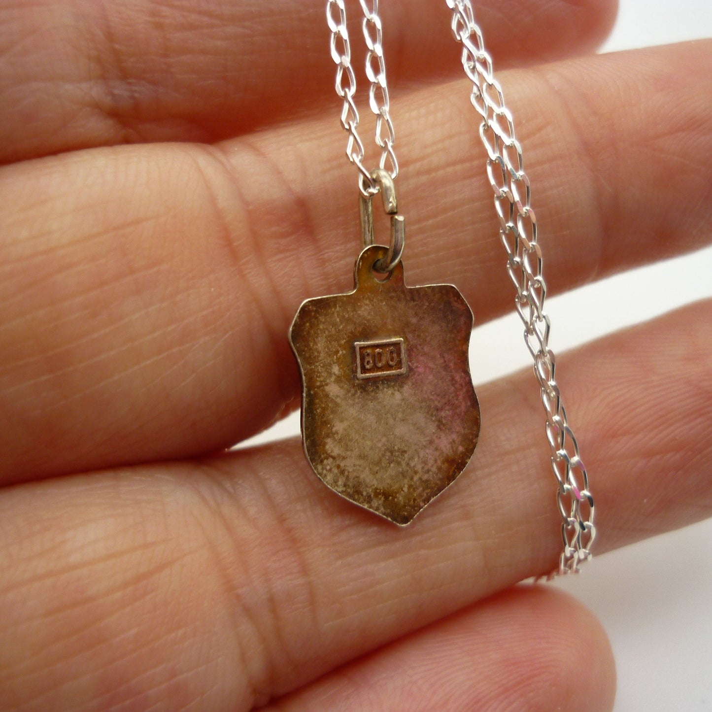 Lloret de Mar Enamel Shield Charm Necklace