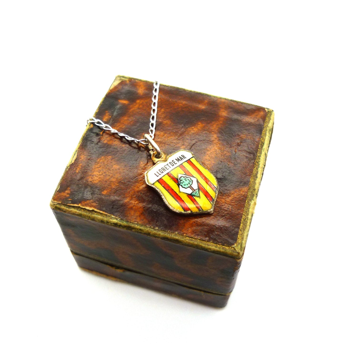Lloret de Mar Enamel Shield Charm Necklace