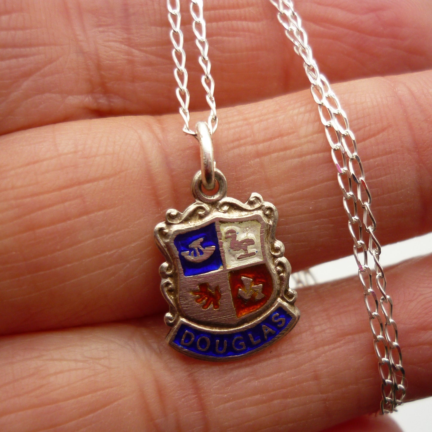 Douglas Isle of Man Shield Charm Necklace