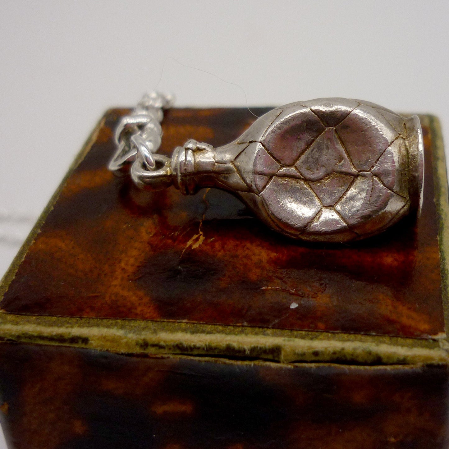 Sterling Silver Bottle Charm Necklace: Long Dainty Chain, Recycled Silver