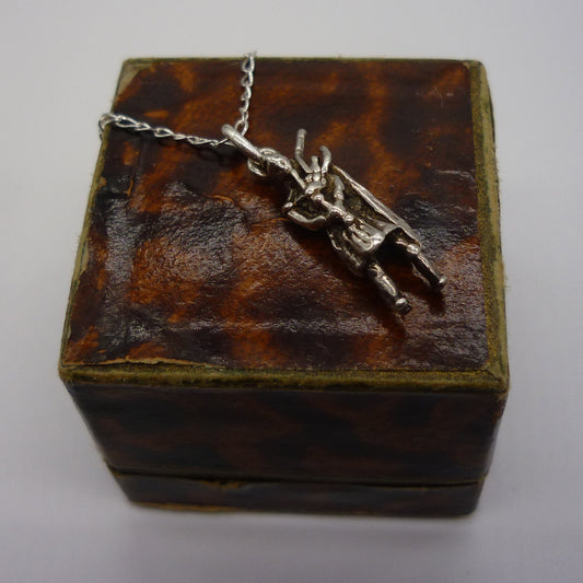 Scottish Piper Charm Necklace, Silver Pendant on Chain