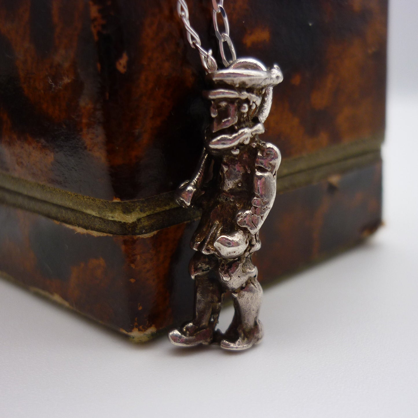 Vintage Silver Beefeater Charm Necklace, Sterling Pendant on Chain