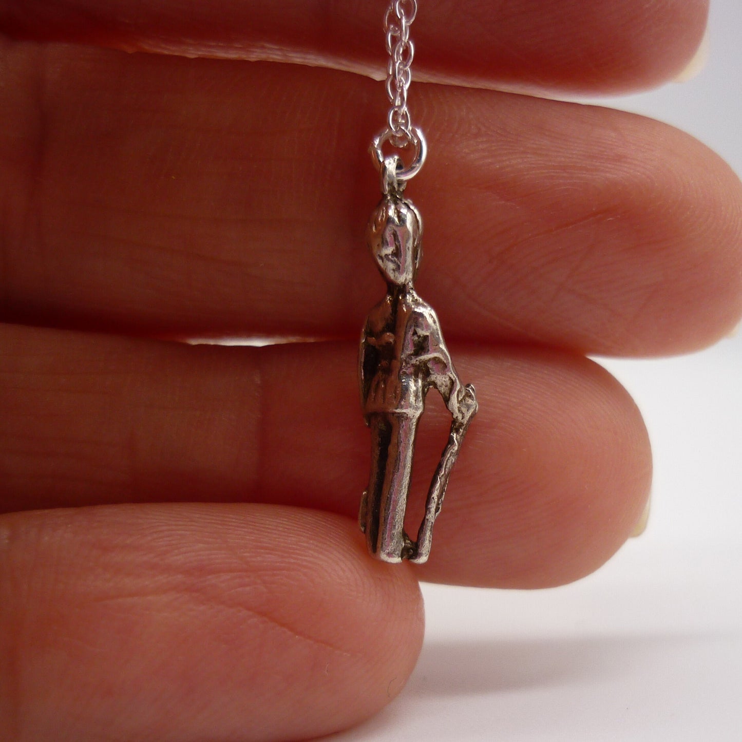 Vintage Silver Queen's Guard Charm Necklace, Sterling Pendant on Chain