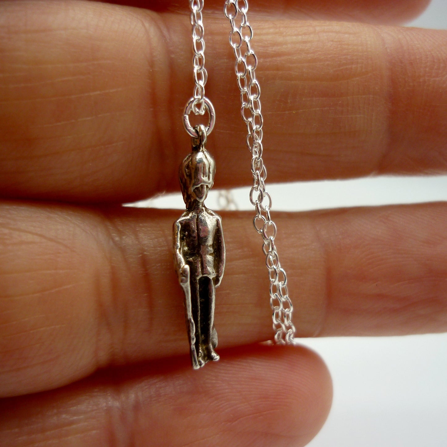Vintage Silver Queen's Guard Charm Necklace, Sterling Pendant on Chain