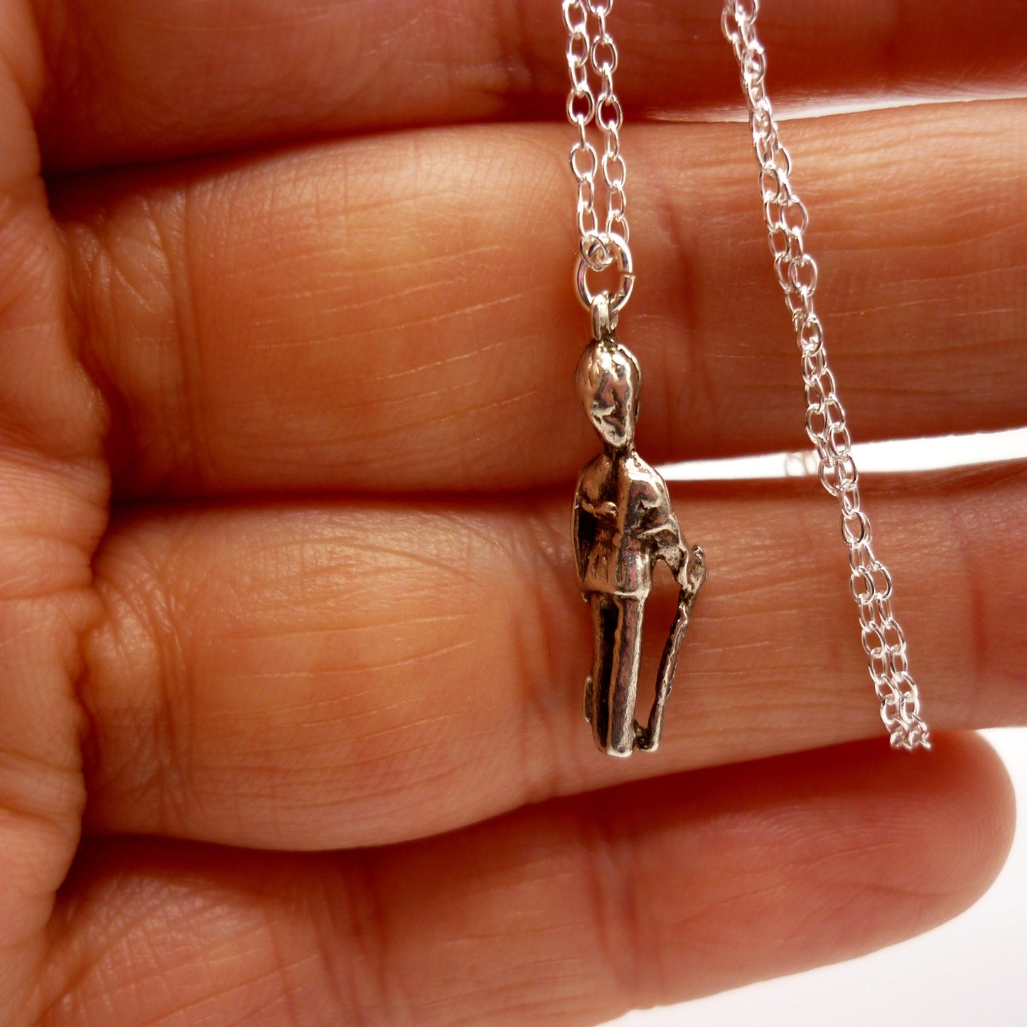 Vintage Silver Queen's Guard Charm Necklace, Sterling Pendant on Chain
