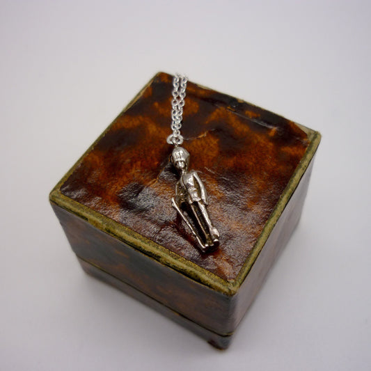 Vintage Silver Queen's Guard Charm Necklace, Sterling Pendant on Chain