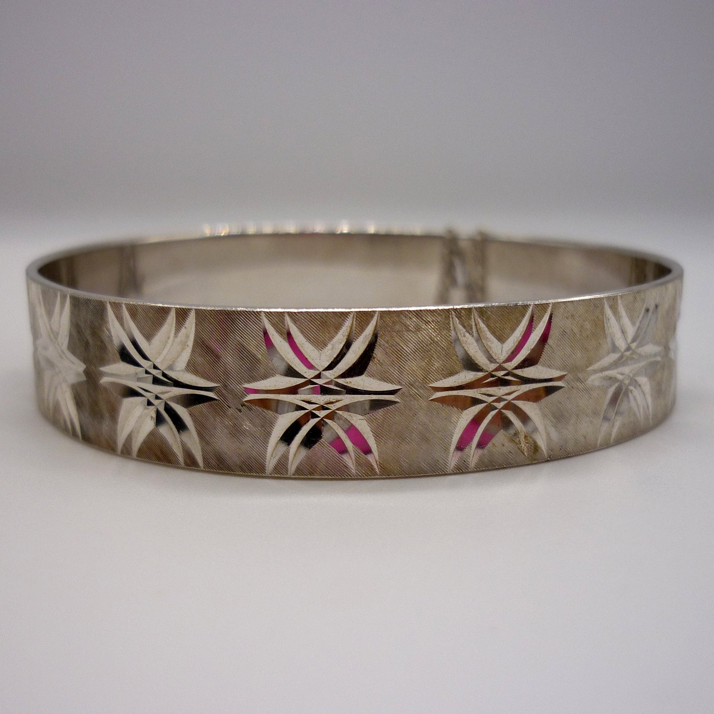 Vintage Sterling Silver Bangle, 1970's Stacking Bracelet