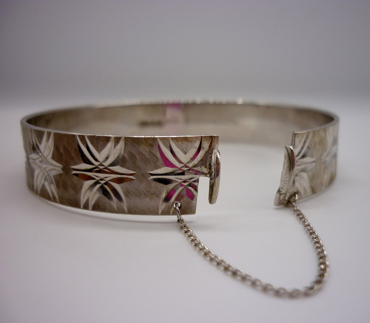 Vintage Sterling Silver Bangle, 1970's Stacking Bracelet