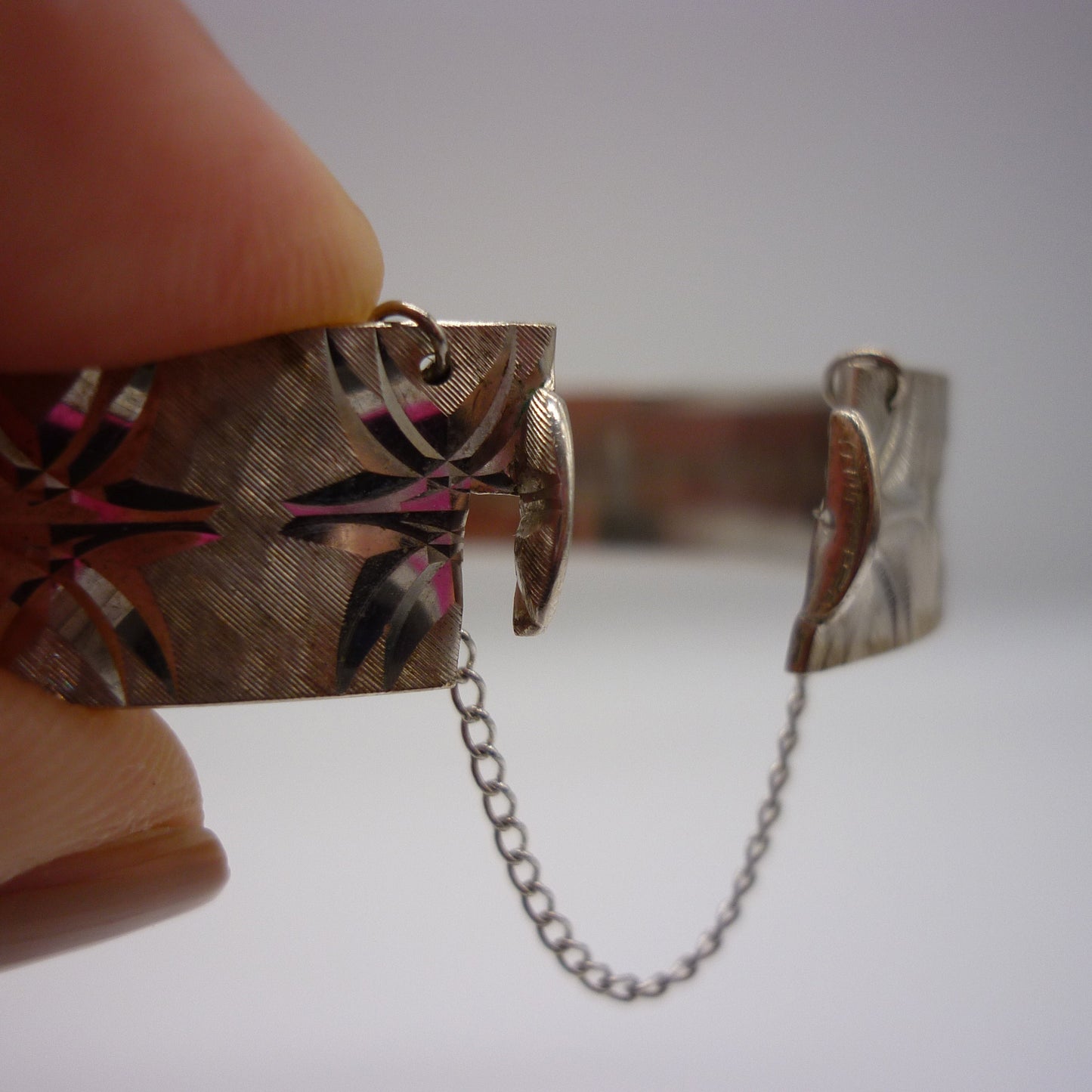 Vintage Sterling Silver Bangle, 1970's Stacking Bracelet