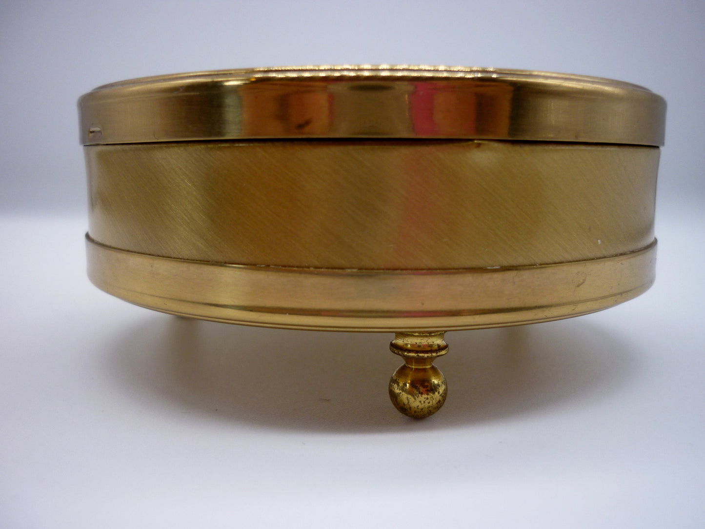 Margaret Rose Gold Tone Trinket Box with Marcasite Set Butterfly Motif to Lid