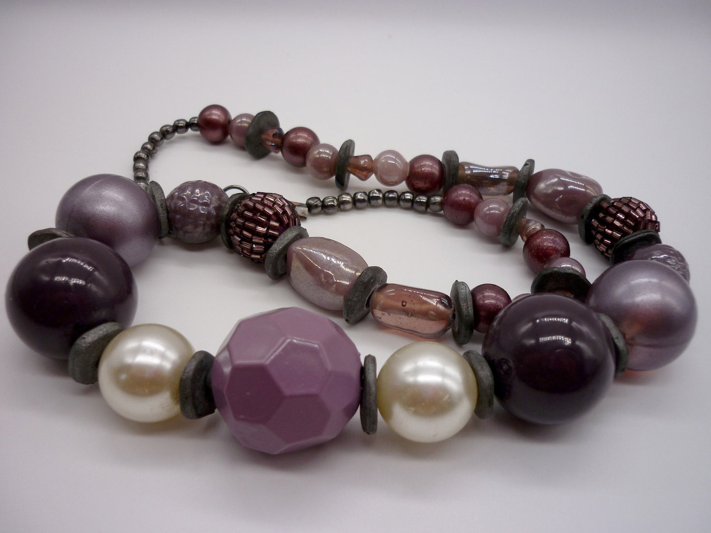Chunky Purple Beaded Necklace