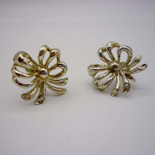 Vintage Gold Tone Clip on Earrings, Screw Back Adjustable