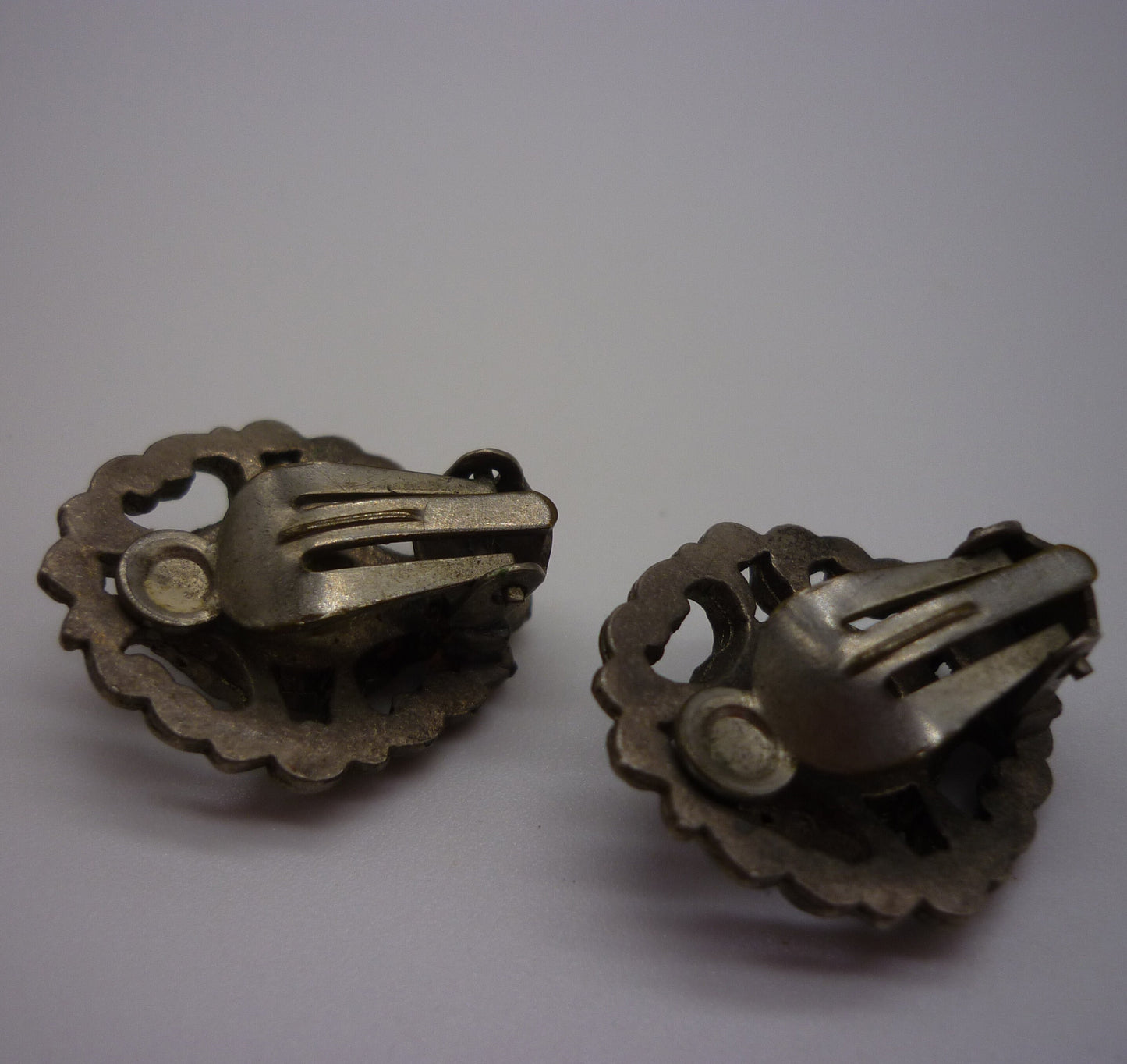 Vintage Costume Silver and Turquoise Clip On Earings