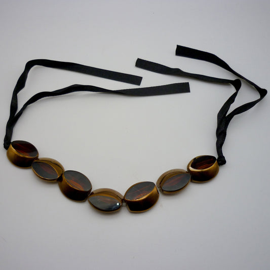 Bead and Ribbon Bracelet or Choker