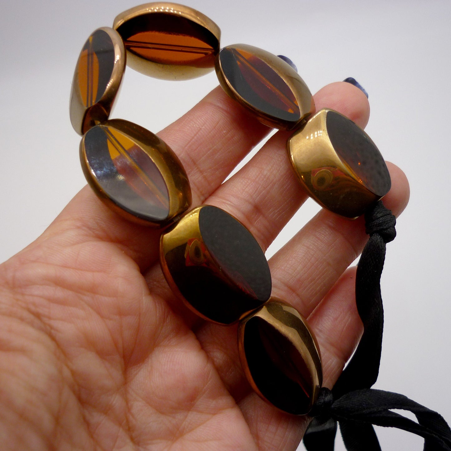 Bead and Ribbon Bracelet or Choker