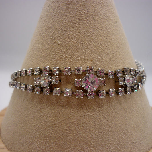 Vintage Diamante Bracelet, Clear Rhinestone Jewellery