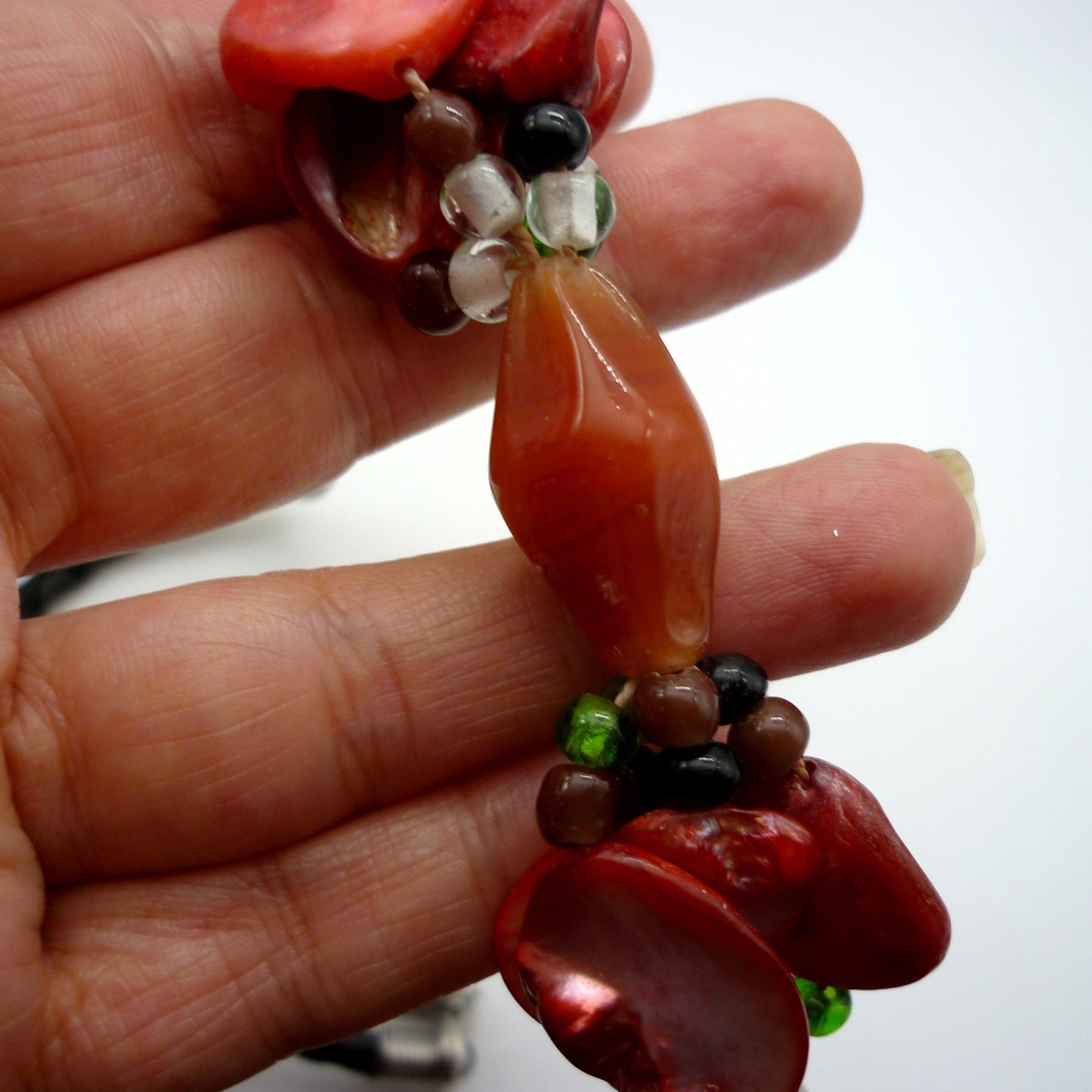 Chunky Beaded Necklace, Colourful Glass Beads