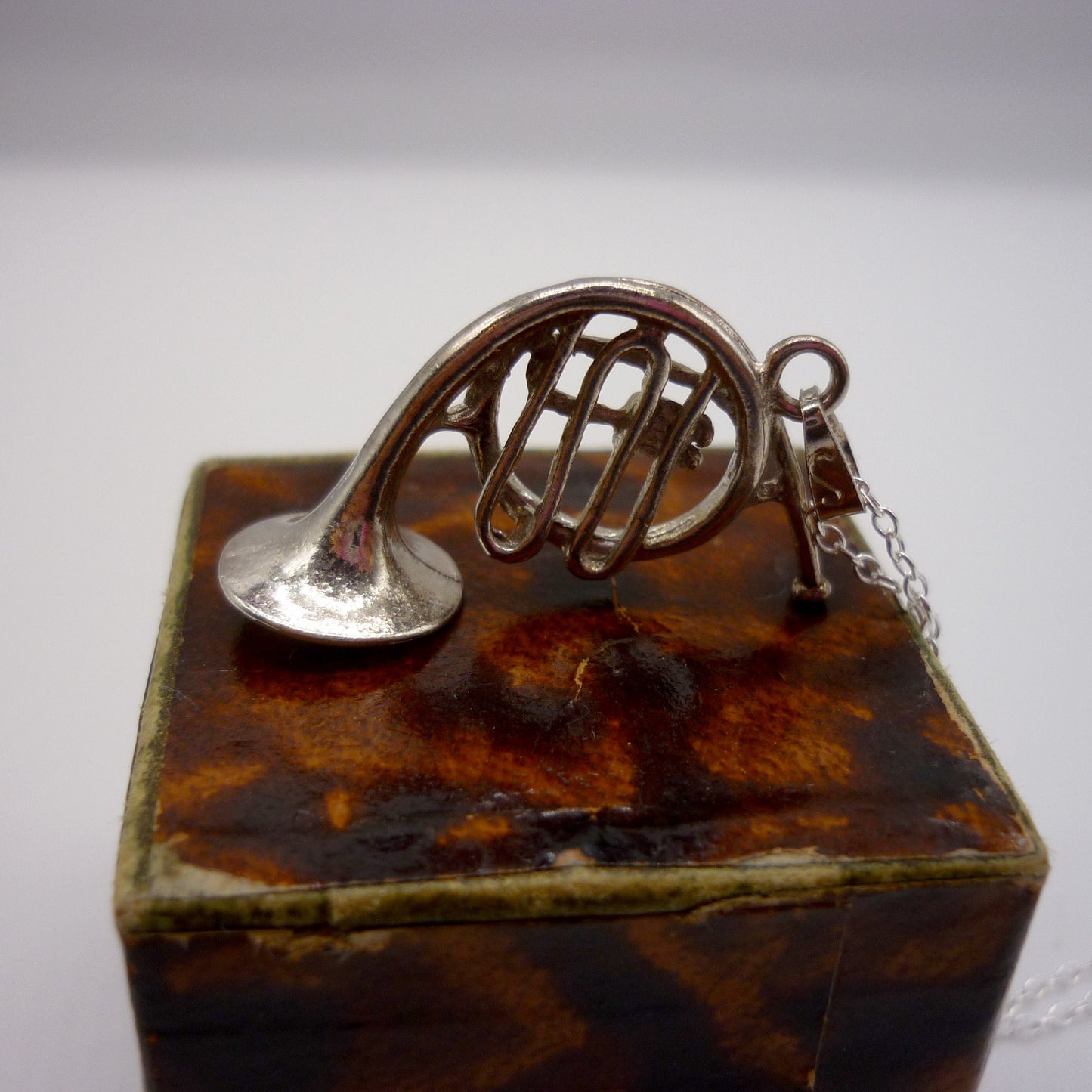 Vintage French Horn Charm Necklace