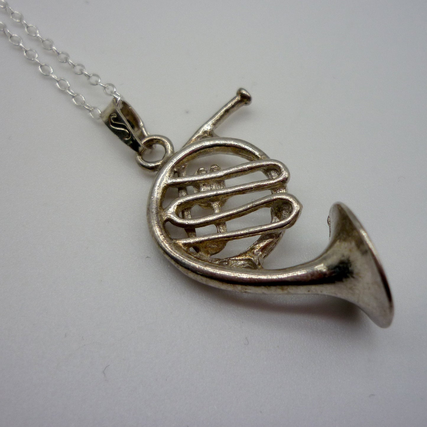 Vintage French Horn Charm Necklace