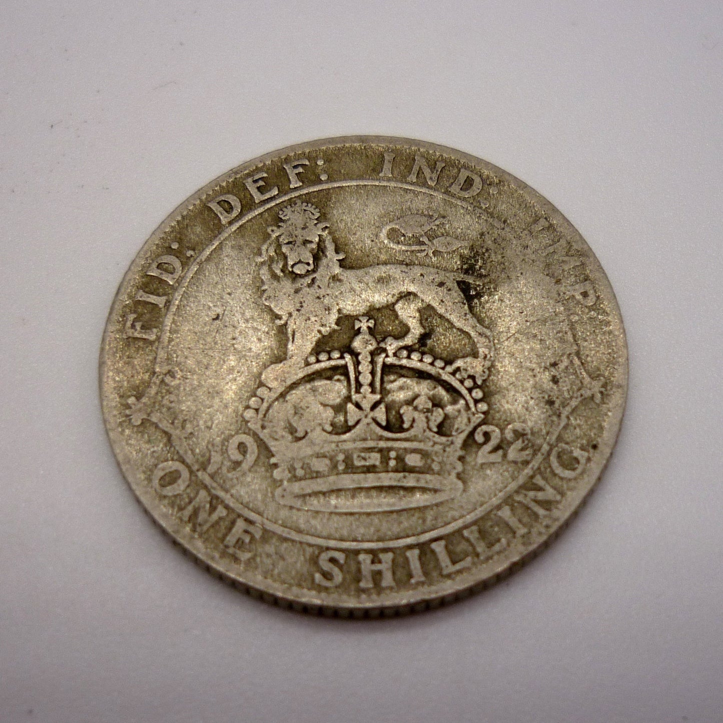 1922 Silver Shilling Coin: George VI British Currency