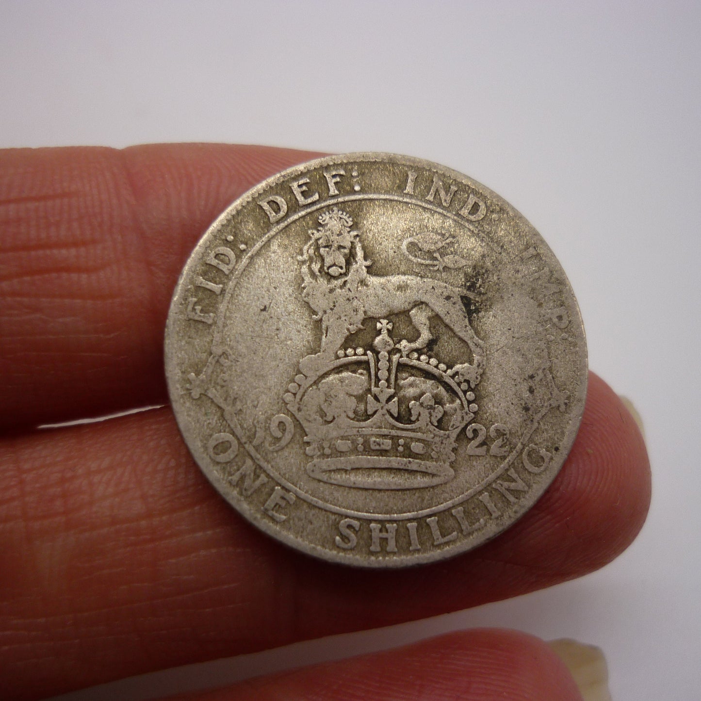 1922 Silver Shilling Coin: George VI British Currency