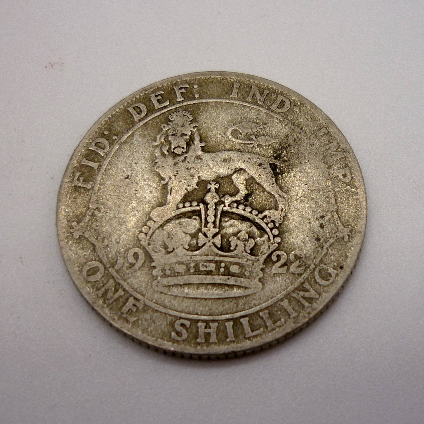 1922 Silver Shilling Coin: George VI British Currency