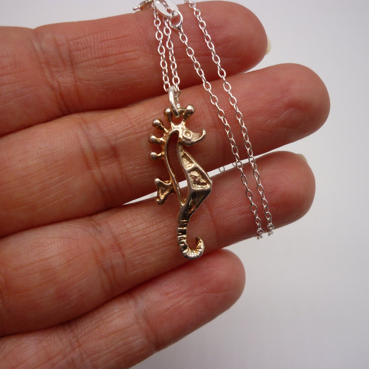 Vintage Silver Seahorse Charm Necklace