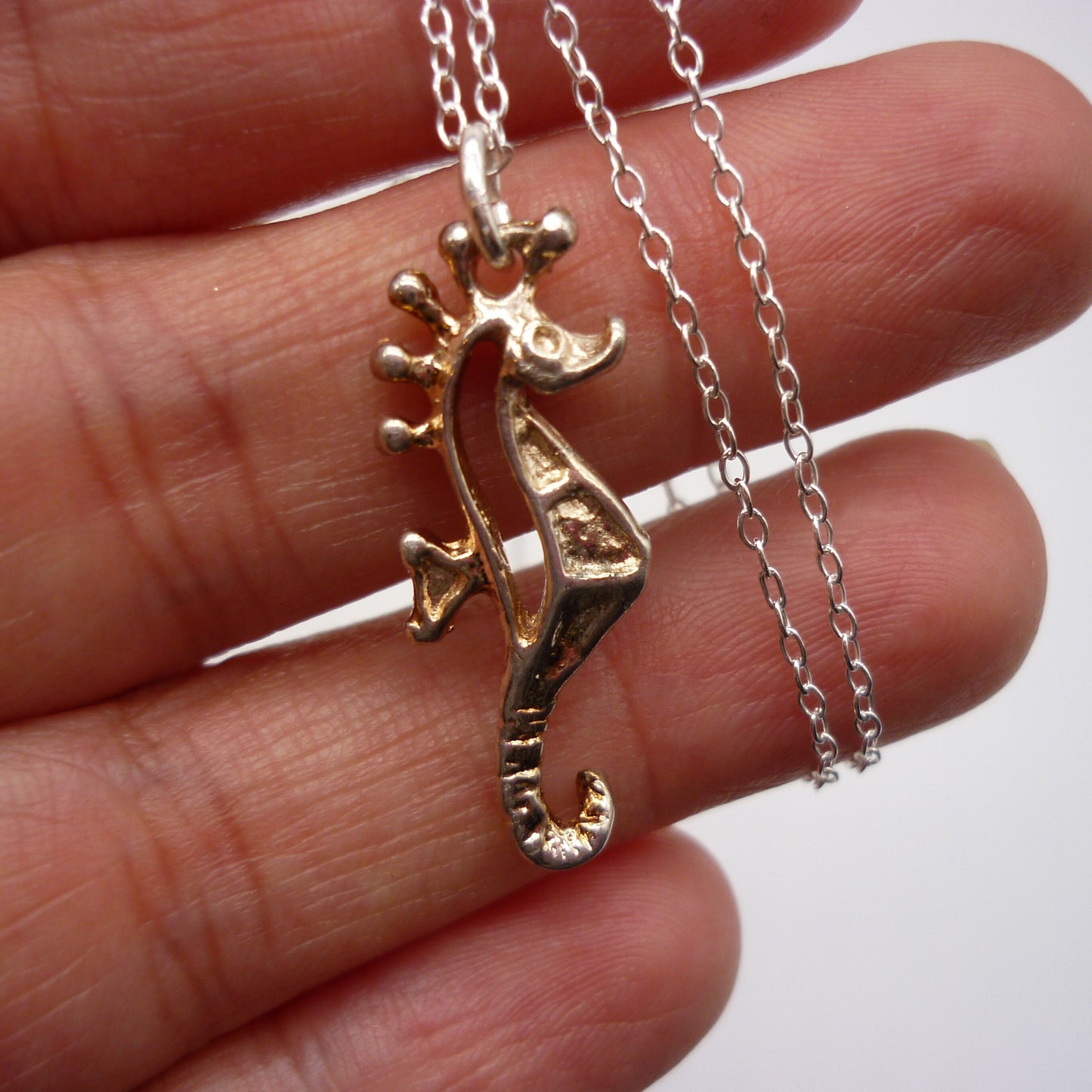 Vintage Silver Seahorse Charm Necklace