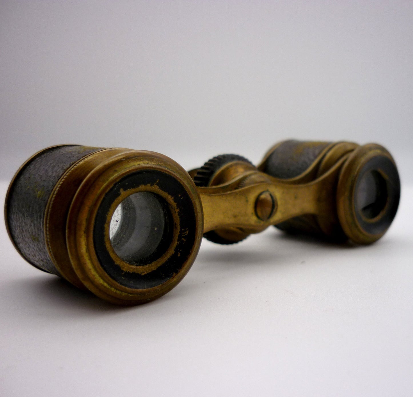 French Edwardian Opera Glasses in Antique Leather Case