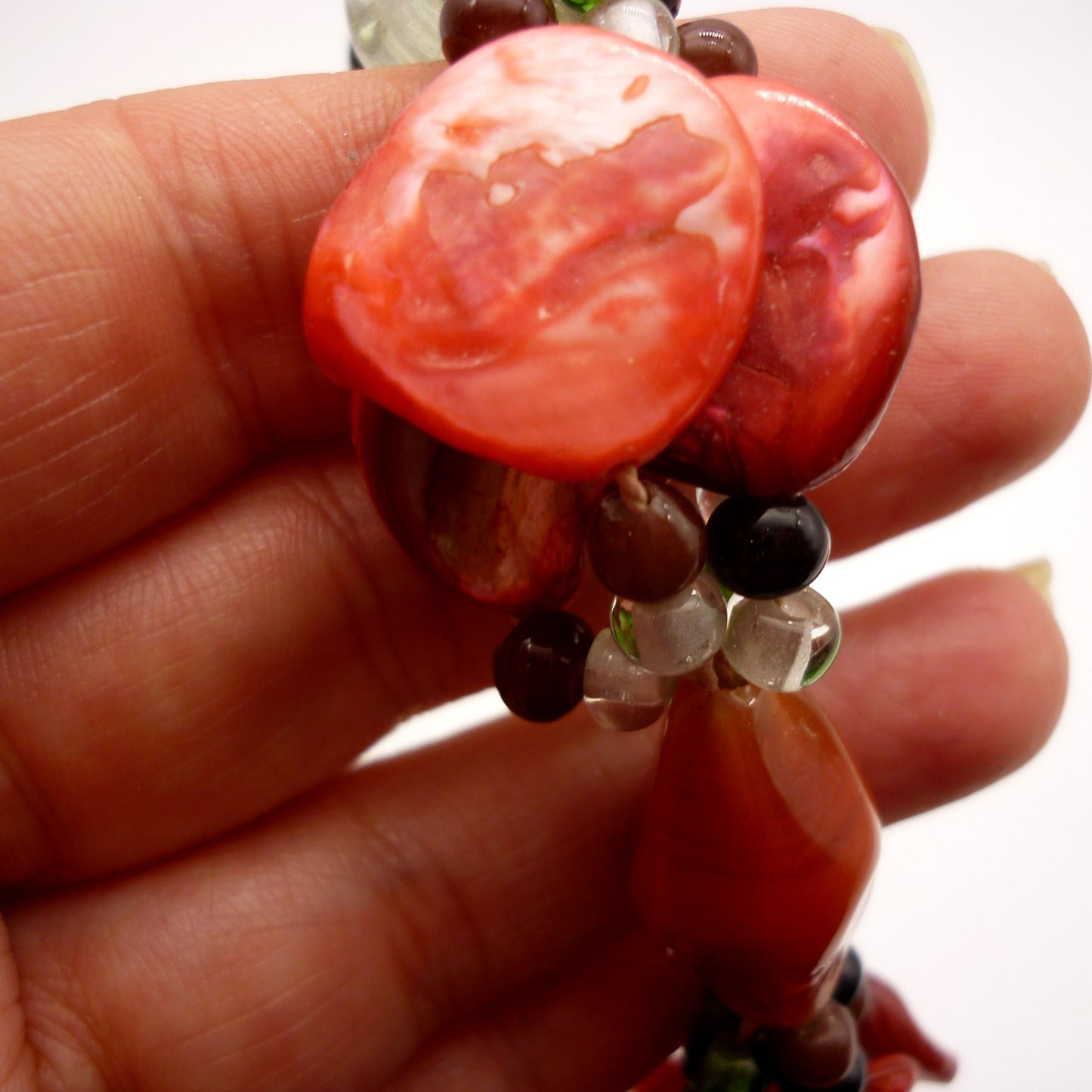 Chunky Beaded Necklace, Colourful Glass Beads