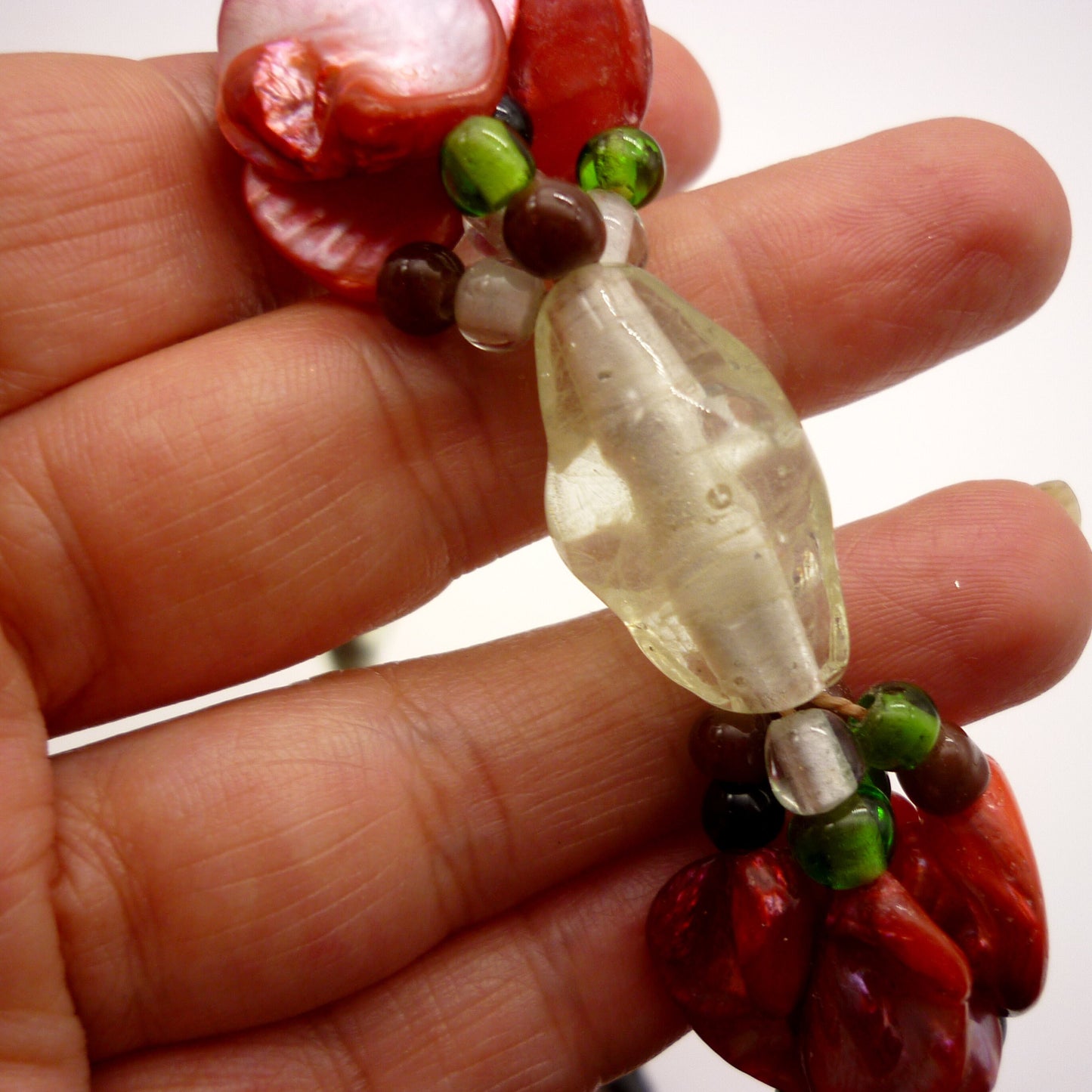 Chunky Beaded Necklace, Colourful Glass Beads