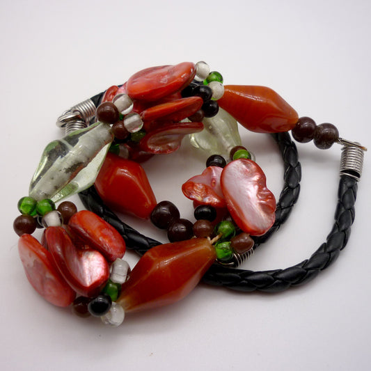 Chunky Beaded Necklace, Colourful Glass Beads