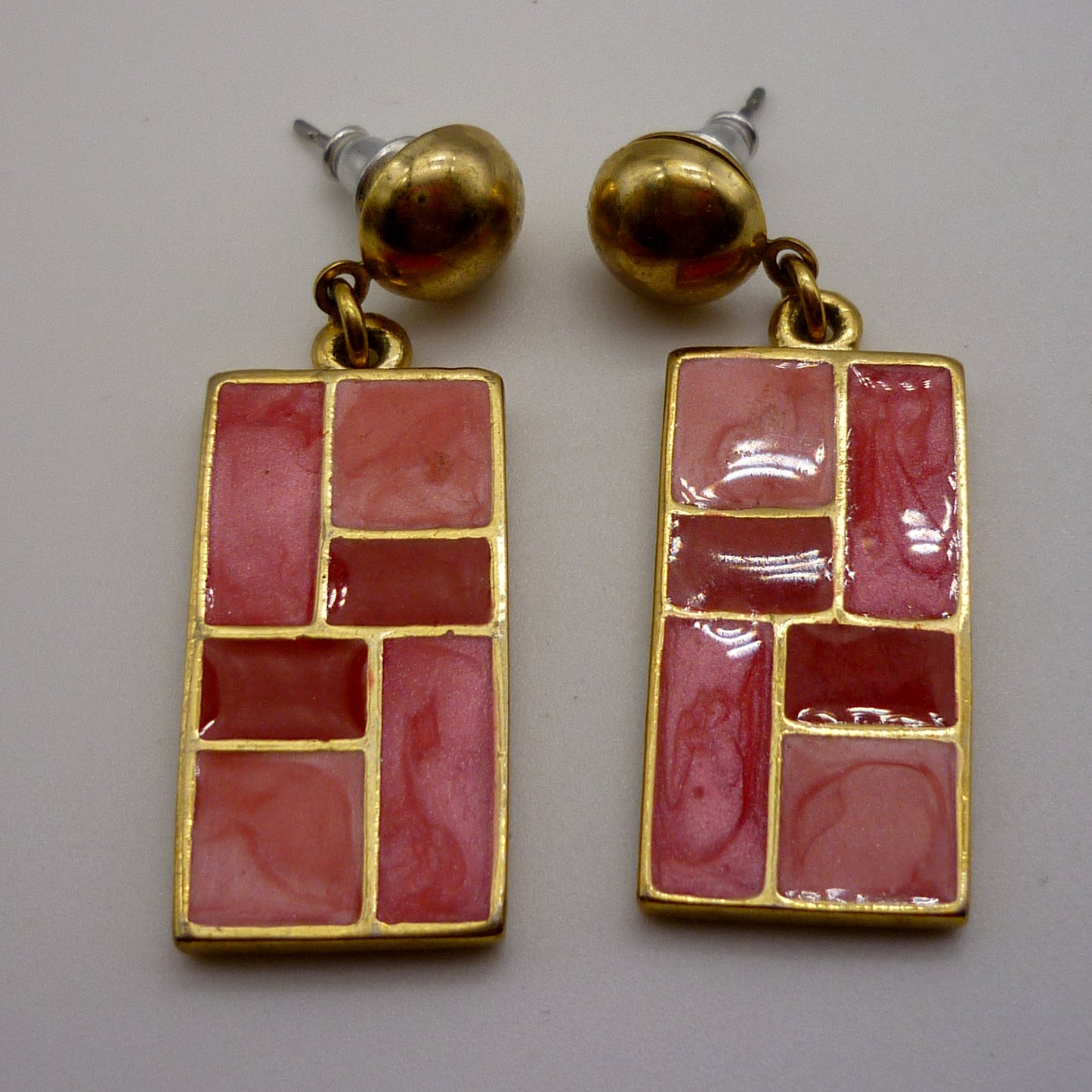 Geometric Gold Tone Pendant Necklace & Earring Set