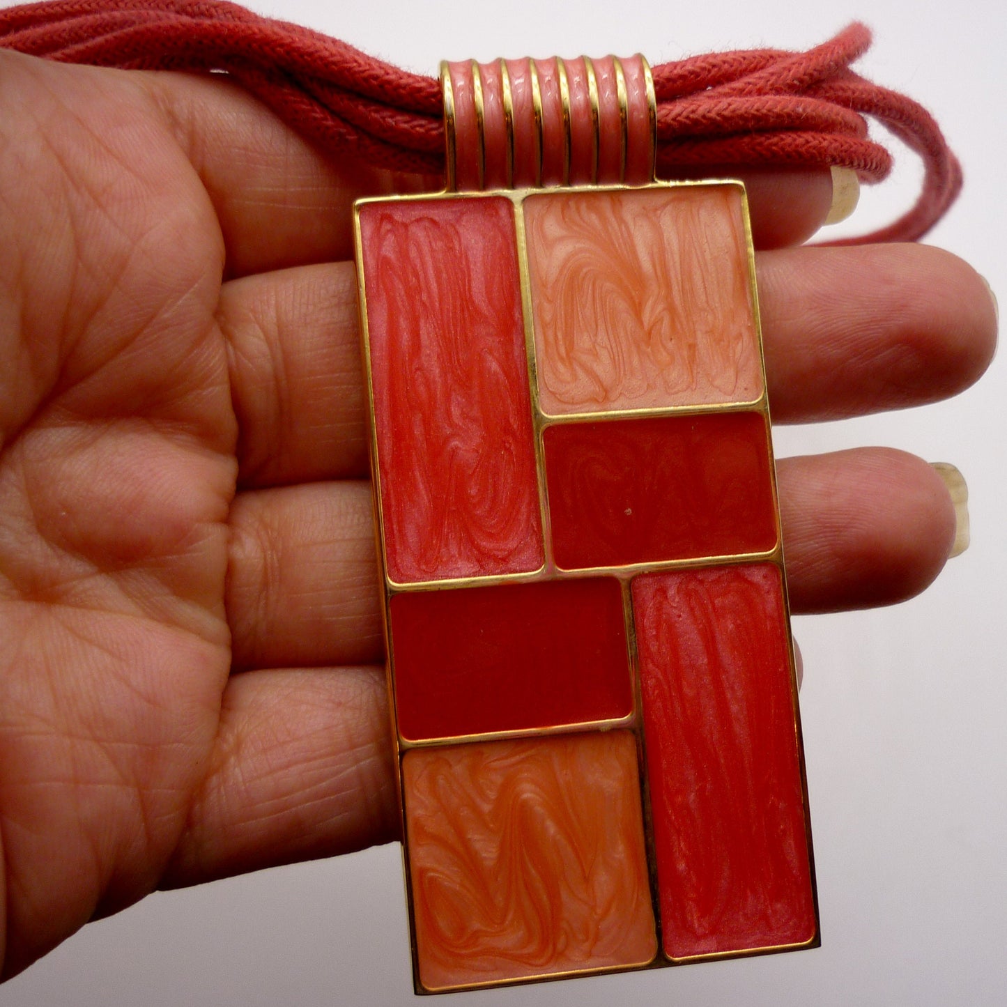 Geometric Gold Tone Pendant Necklace & Earring Set