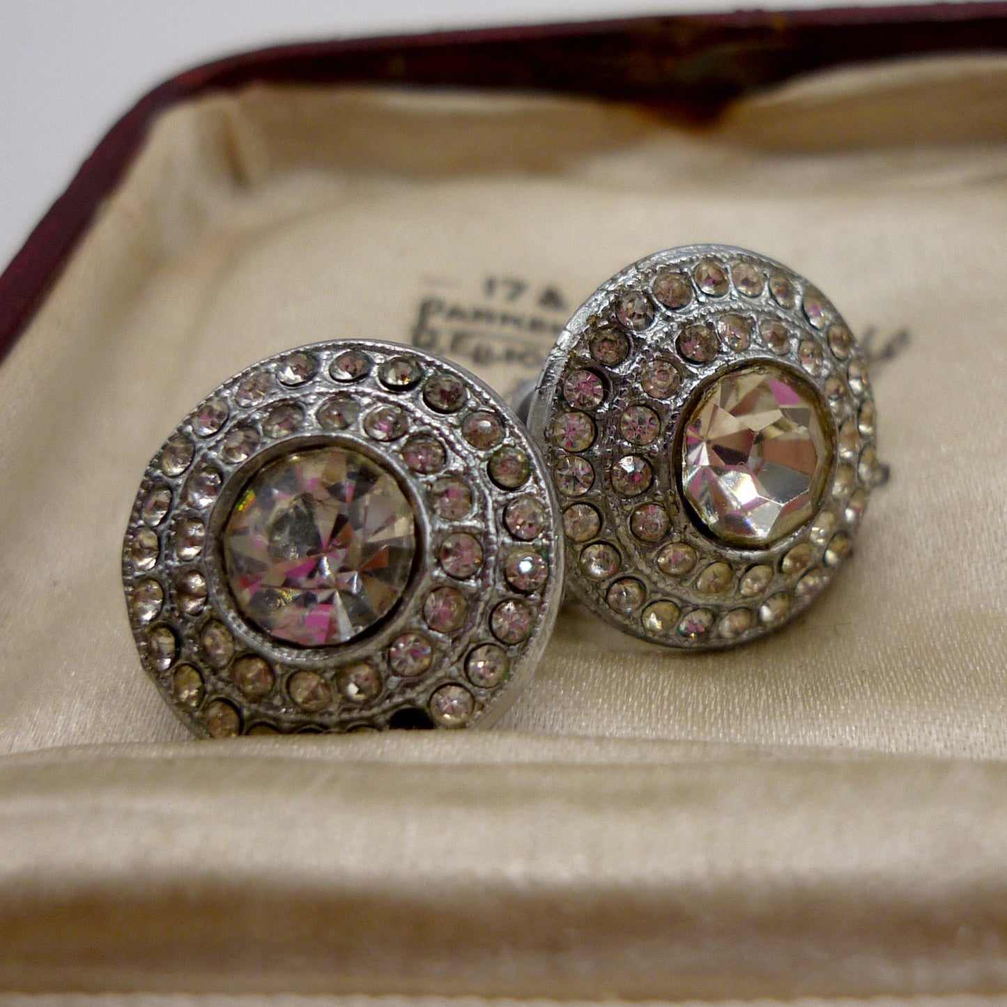 Vintage Screw Back Crystal Rhinestone Earrings