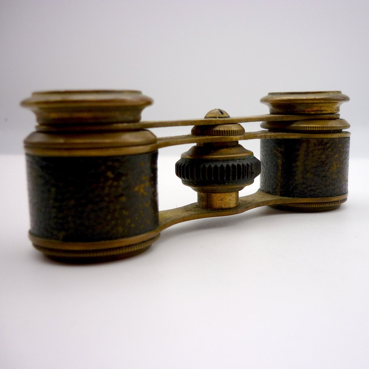 French Edwardian Opera Glasses in Antique Leather Case
