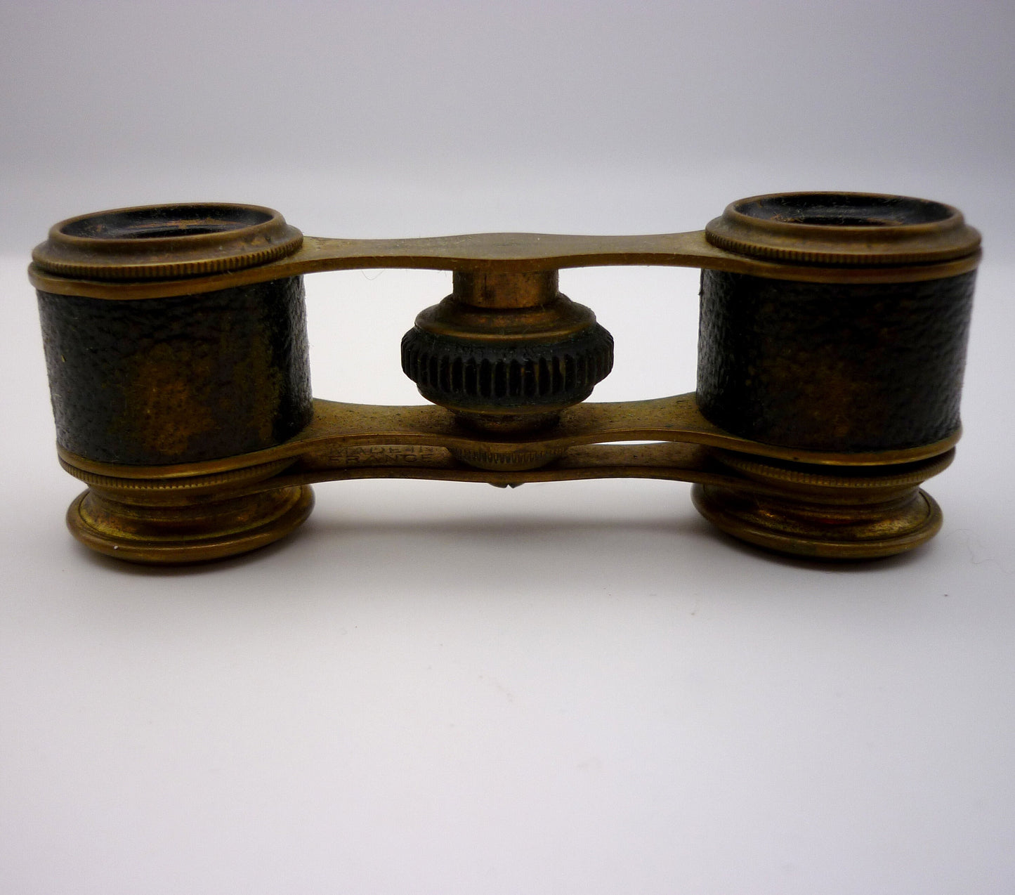 French Edwardian Opera Glasses in Antique Leather Case