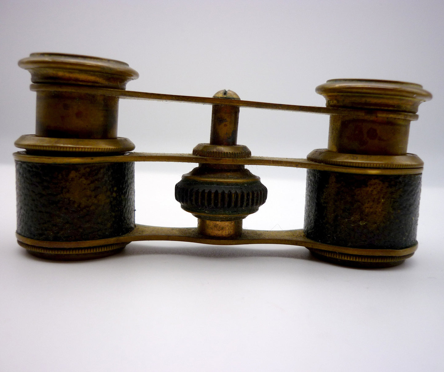 French Edwardian Opera Glasses in Antique Leather Case