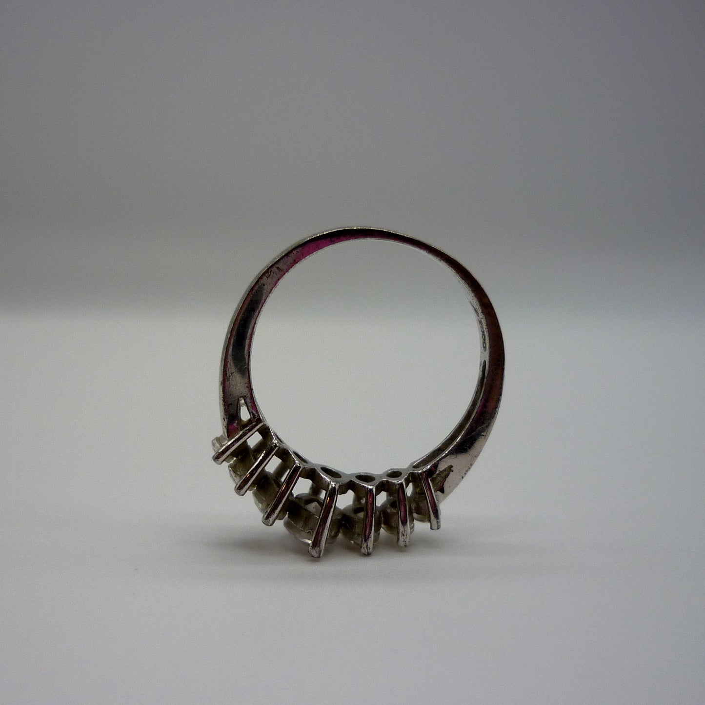 Size 6.5 Silver Band Set with Marquise Cut Simulated Diamonds