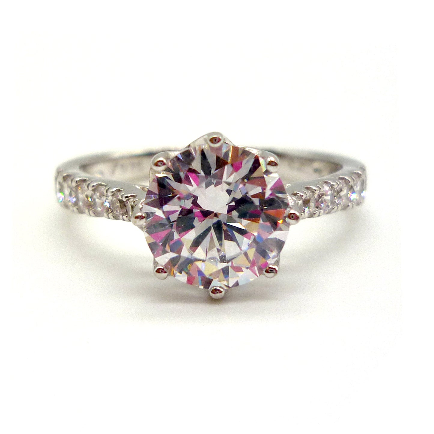 Simulated Diamond Solitaire Ring Size 6.75
