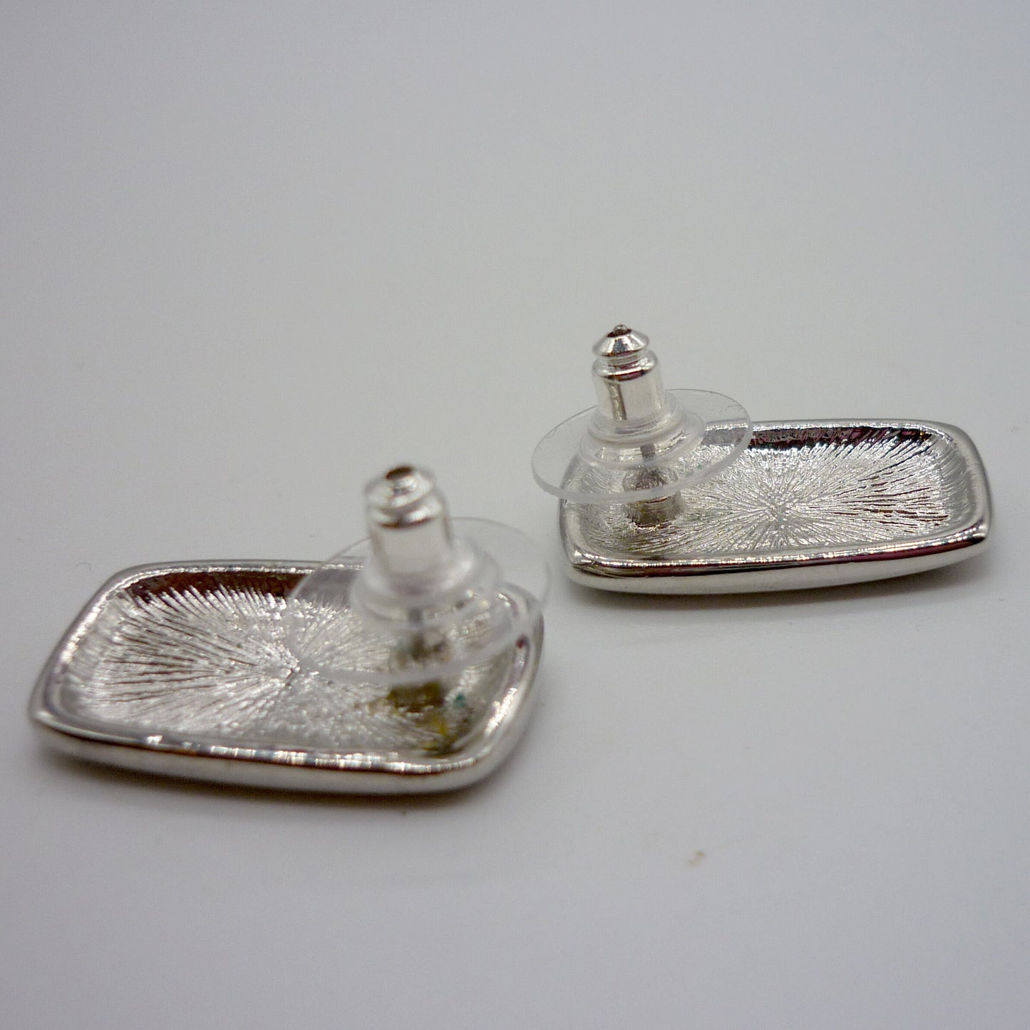 Matching Large Rectangle Floral Pendant and Earrings in Autumnal Colours