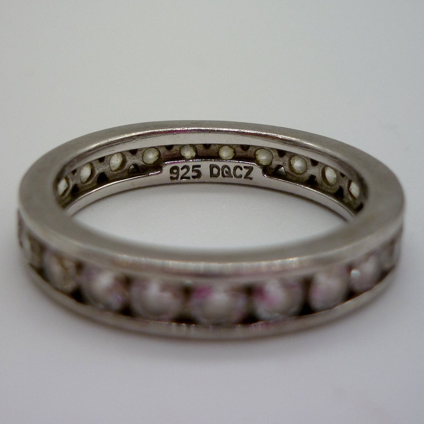 Silver and CZ Stacking Band Size 7.25